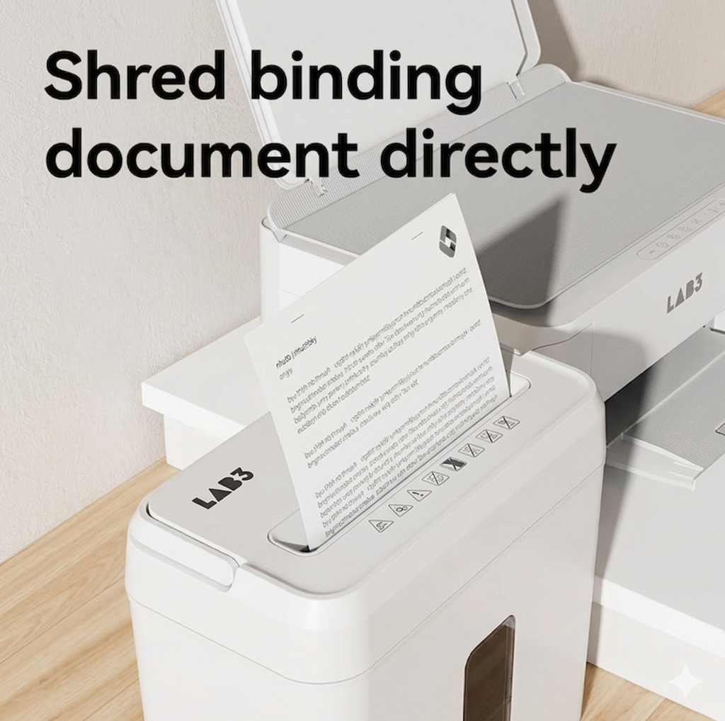 LAB001 Cross Cut Paper Shredder A4 Paper Cutter White