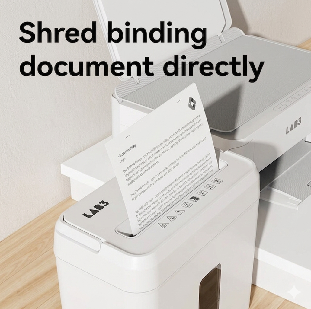 LAB001 Cross Cut Paper Shredder A4 Paper Cutter White