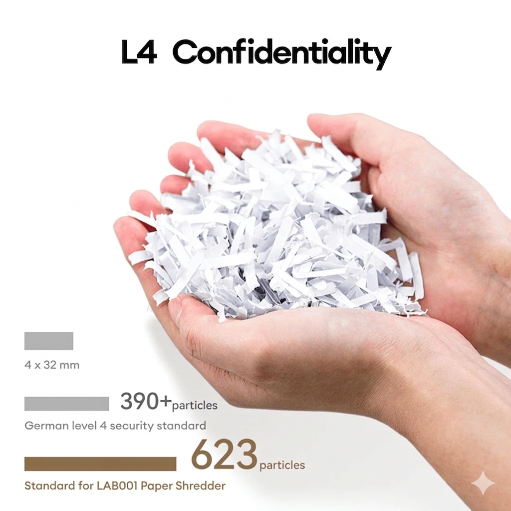 LAB001 Cross Cut Paper Shredder A4 Paper Cutter White