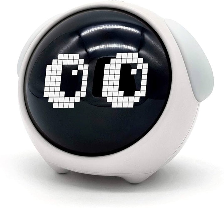 LAB001 Cloud Emoji Alarm Clock Cute Expression Voice Control Night Light Pixel Alarm Clock Child Bedside White