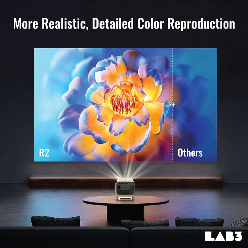 LAB001 Float Pro Projector 4K 4000 lumen Ray Short throw Smart Mini Android Screen Mirror Cinema Mini Projector Grey