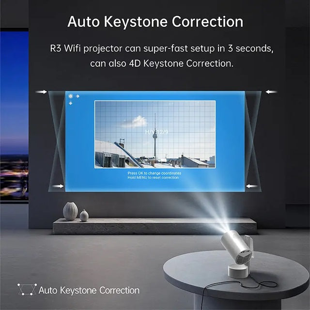 LAB001 OnTheGo Battery Powered Wireless Portable Android Smart 4K Projector Mini Projector